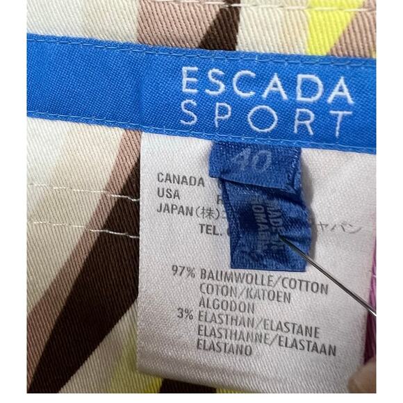 Escada Sport Capri Pants M Multicolor Rainbow Retro Waves Maximalist Eclectic - Picture 11 of 14